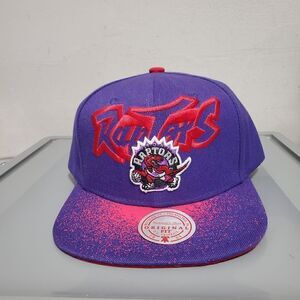 Mitchell & Ness Mens Purple Toronto Raptors NBA Spray Paint Snapback Hat OSFA